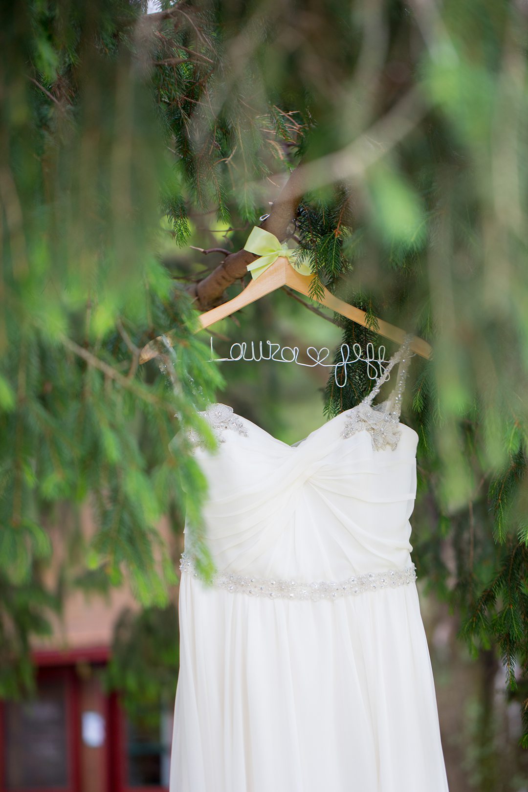 The bride wore a Hayley Paige gown for a wedding in the woods at Camp Getaway in Kent, CT. This summer camp wedding venue is close to NYC. Photographed by Mikkel Paige Photography. 