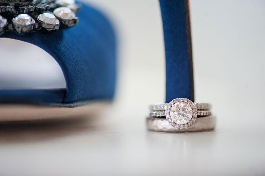 Mikkel Paige Photography | Waterfront Wedding at the Molly Pitcher Inn | Badgley Mischka Shoes and Ring Image