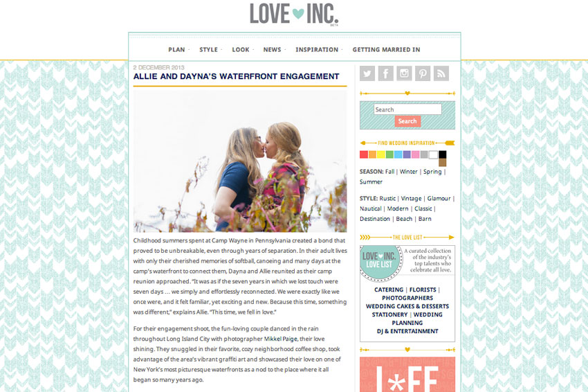 Mikkel Paige Photography | Featured: Love Inc. Mag | Same Sex Engagement | Long Island City Waterfront