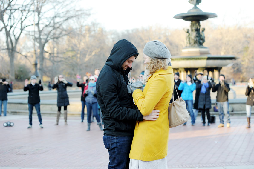 Bethesda Fountain Central Park Flash Mob Proposal | New York City Wedding Photographer | Mikkel Paige Photography 