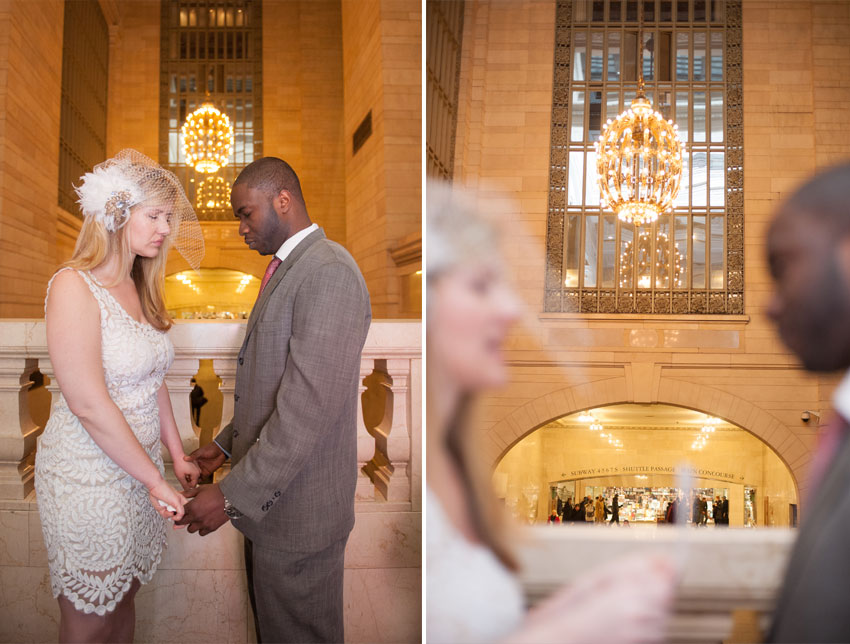Intimate Grand Central Terminal wedding in New York City. Photos by NYC based destination wedding photographer Mikkel Paige Photography.