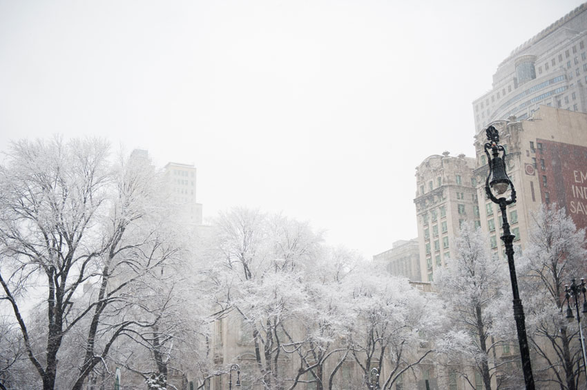 Snow Day in Financial District and Brooklyn Bridge | Manhattan, NYC, New York | Mikkel Paige Photography