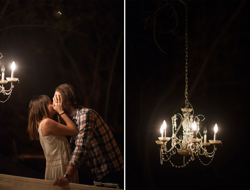 Night time couple's session at Malibu Cafe on Calamigos Ranch, California. Photos by Mikkel Paige Photography.