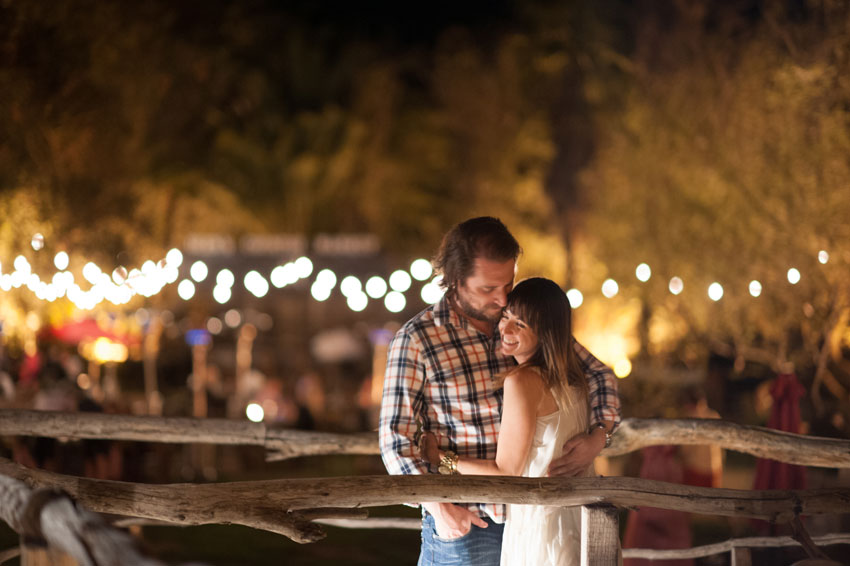 Night time couple's session at Malibu Cafe on Calamigos Ranch, California. Photos by Mikkel Paige Photography.