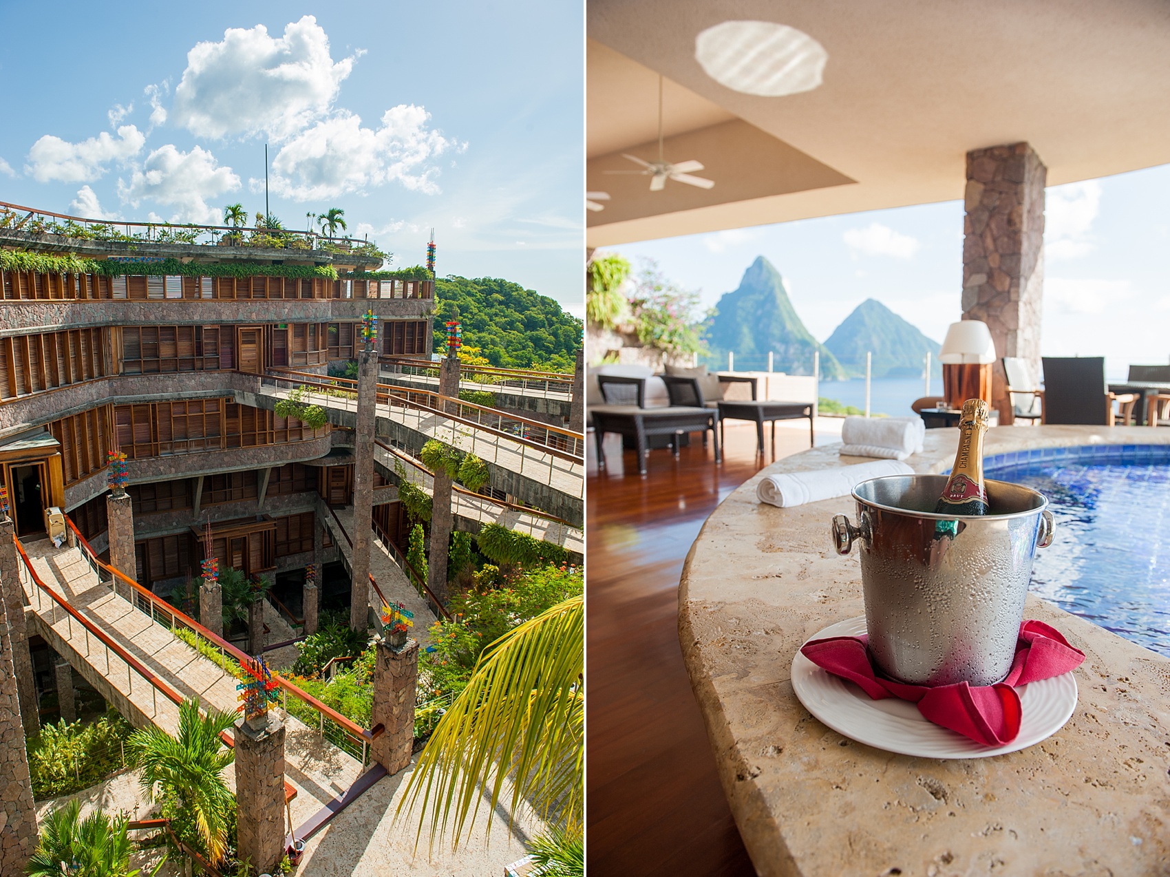 Jade Mountain and Anse Chastanet Resort in St. Lucia, Caribbean. Photos by destination wedding photographer, Mikkel Paige Photography.