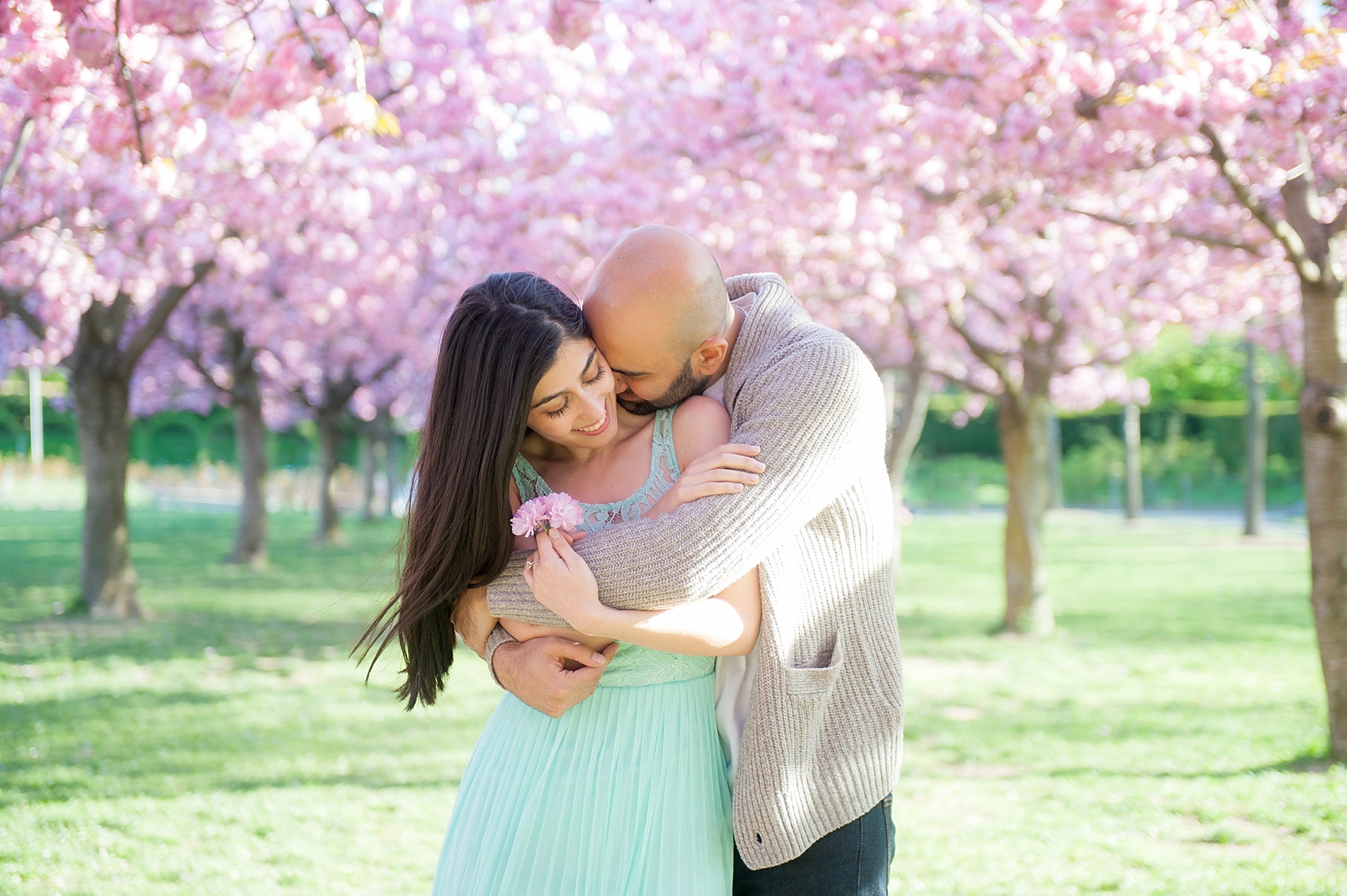 Cherry Blossoms engagement session at Brooklyn Botanic Garden with images by Mikkel Paige Photography.