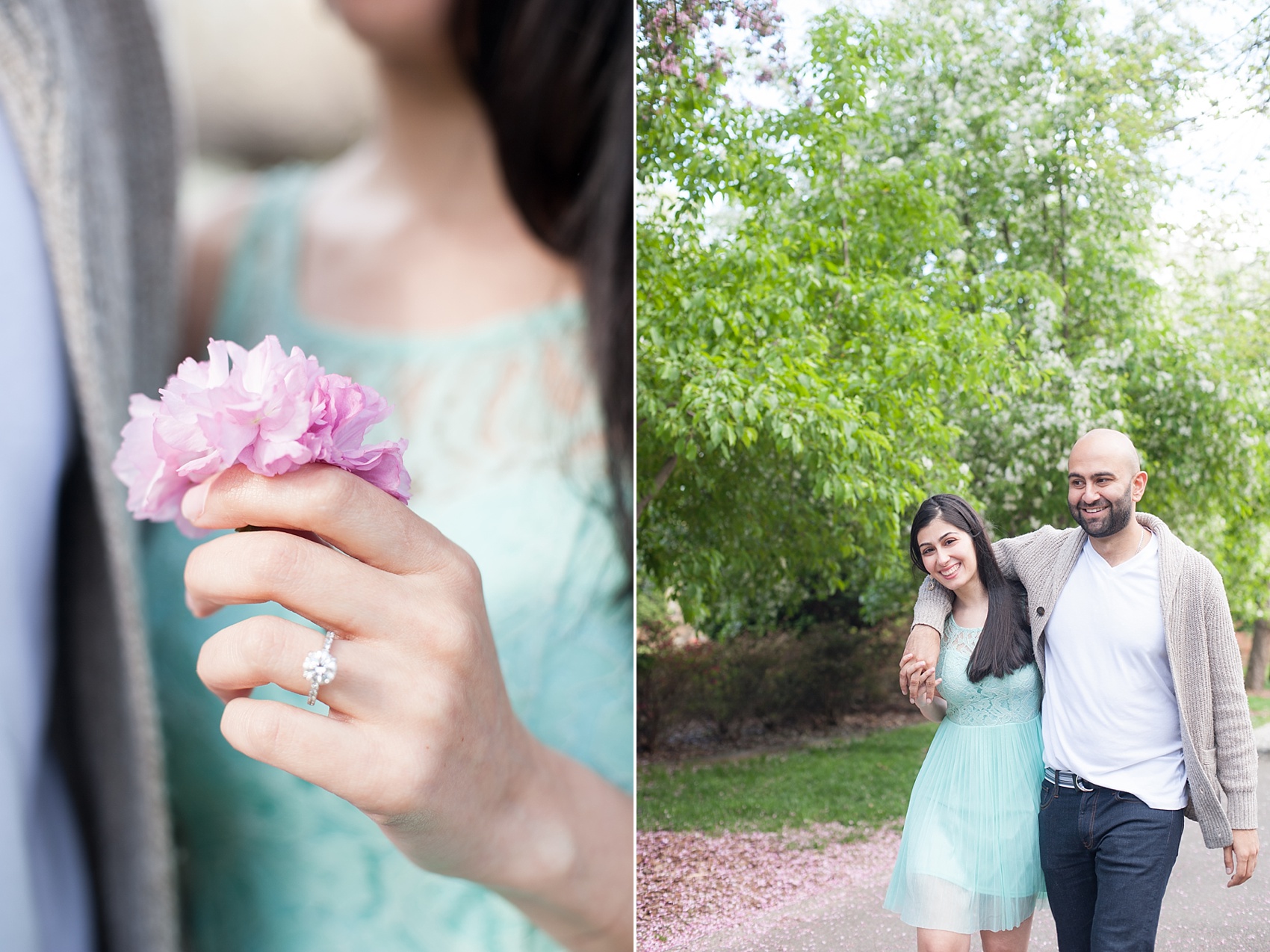 Cherry Blossoms engagement session at Brooklyn Botanic Garden with images by Mikkel Paige Photography.