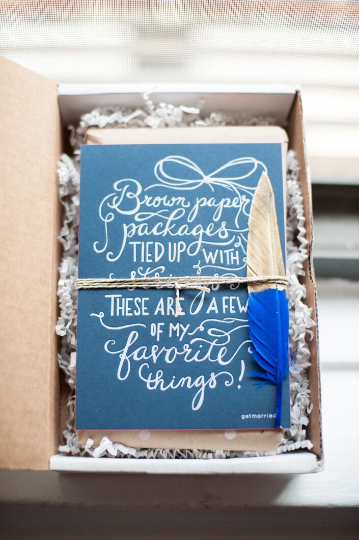 Get Married Brown Paper Packages Tied Up with String gift. Photo by Mikkel Paige Photography.