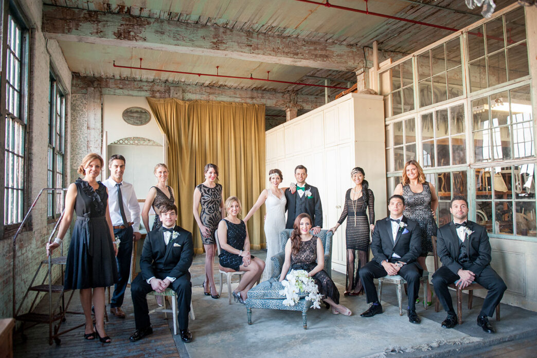 Gatsby inspired 1920s wedding party. Image by Mikkel Paige Photography.