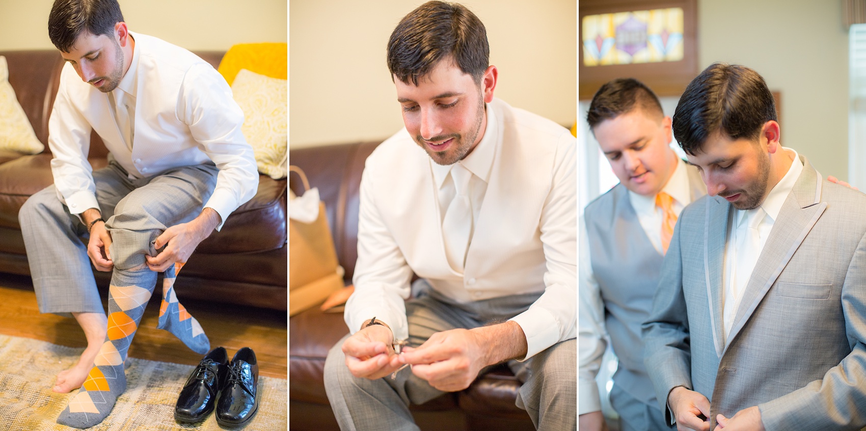 The groom prepares for his downtown Baltimore wedding day. Photos by Mikkel Paige Photography.