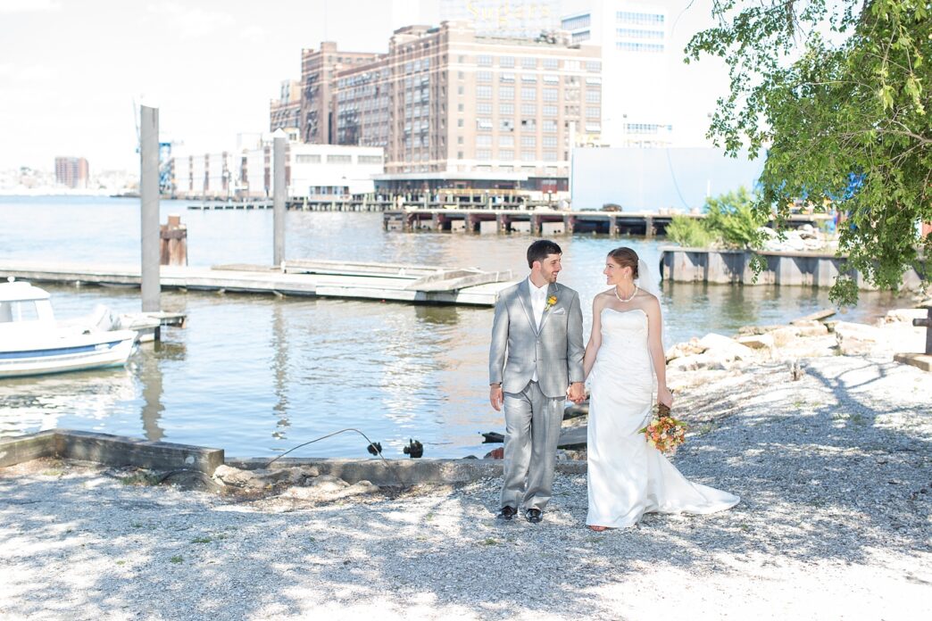 Bride and groom's photos at Baltimore, Maryland Museum of Industry. Photos by Mikkel Paige Photography.