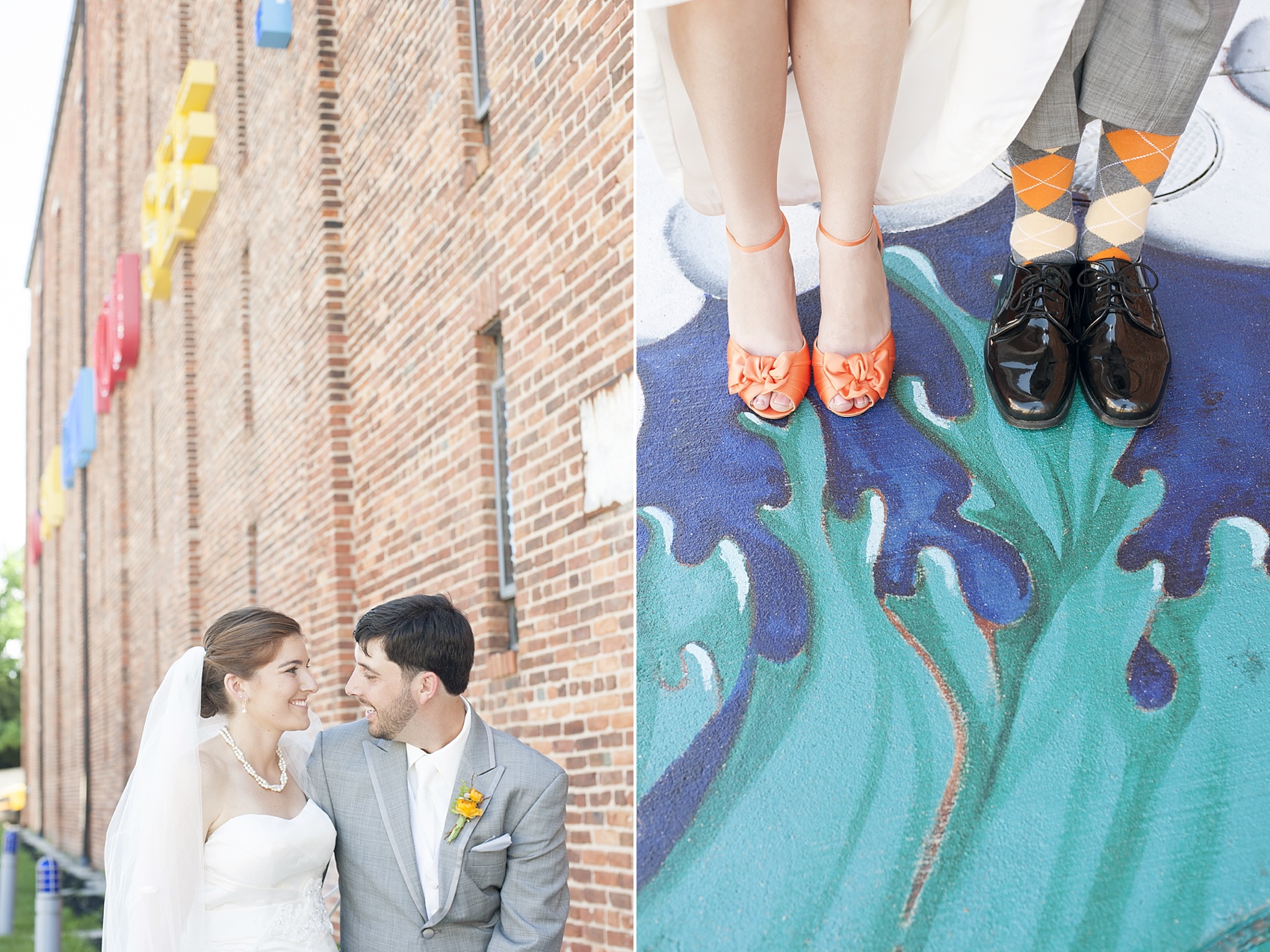 Bride and groom photos at Baltimore, Maryland American Visionary Art Museum. Photos by Mikkel Paige Photography.