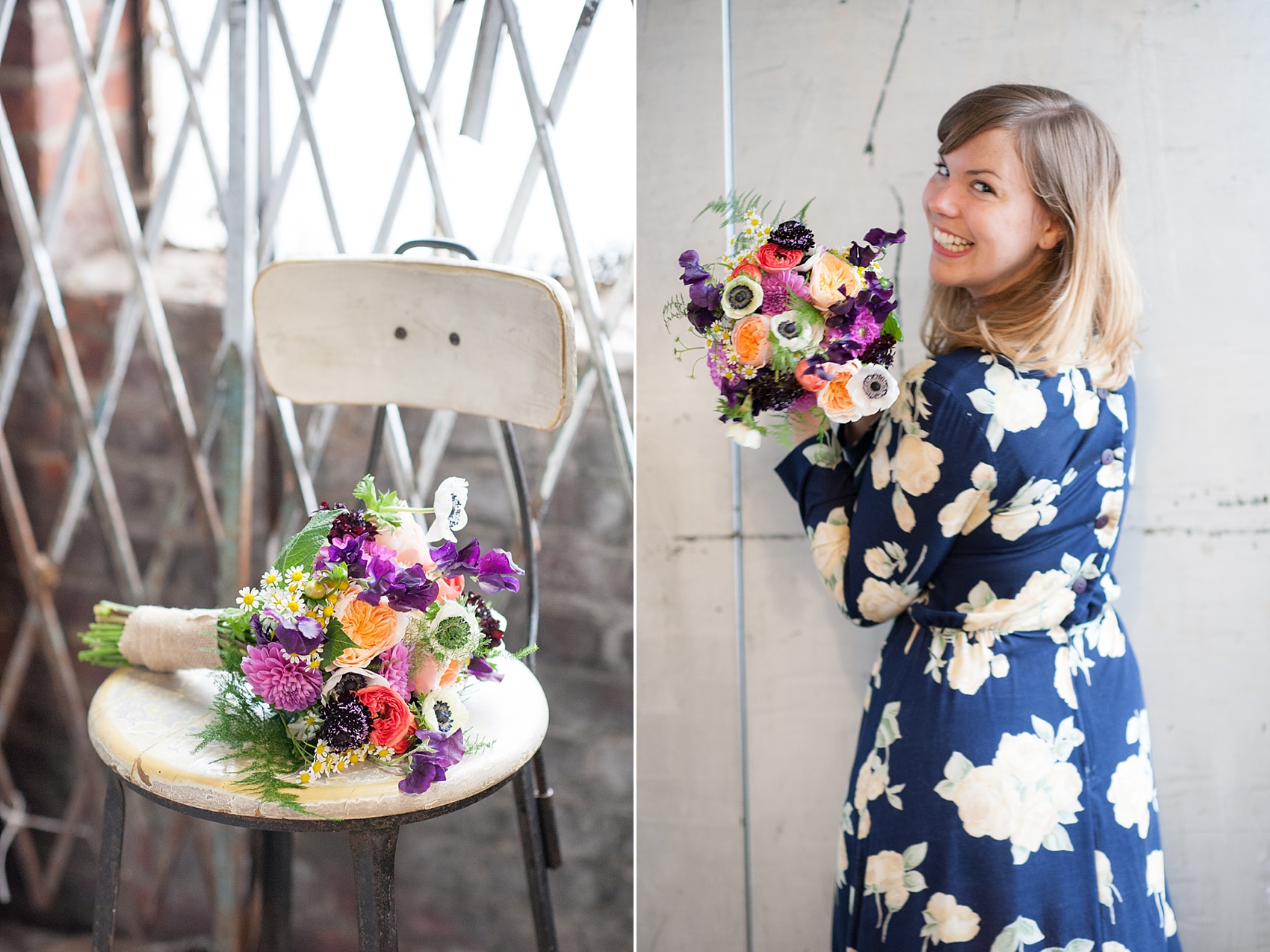 Bright summery wildflower bouquet by Sachi Rose Design florist. Photos by Mikkel Paige Photography.