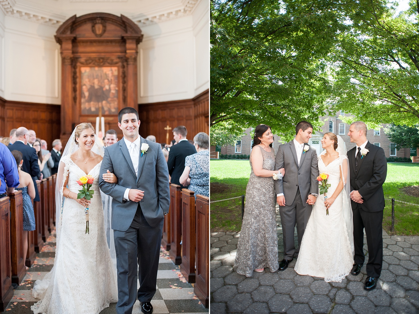 Manhattan College ceremony wedding photos in New York, by Mikkel Paige Photography.