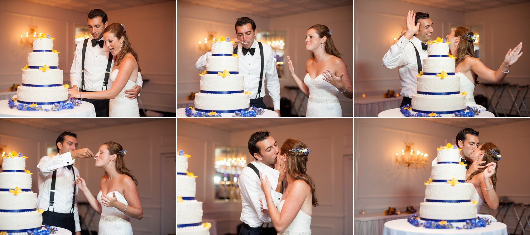 Perona Farms wedding photos cake cutting for a colorful summer celebration. Pictures by New Jersey photographer Mikkel Paige Photography.