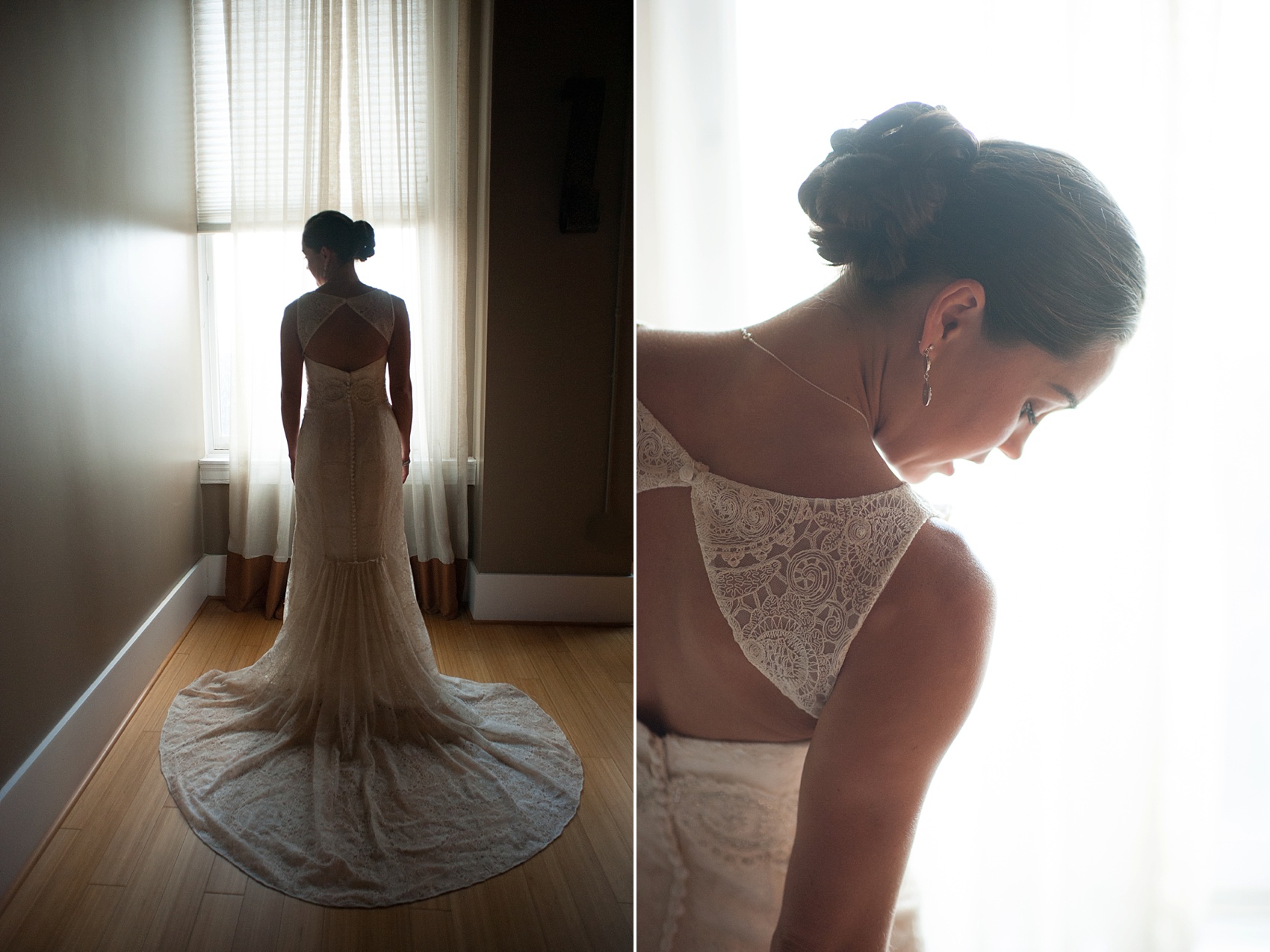 Bride getting ready for her downtown Cincinnati, Ohio wedding at The Center. Photos by Mikkel Paige Photography.