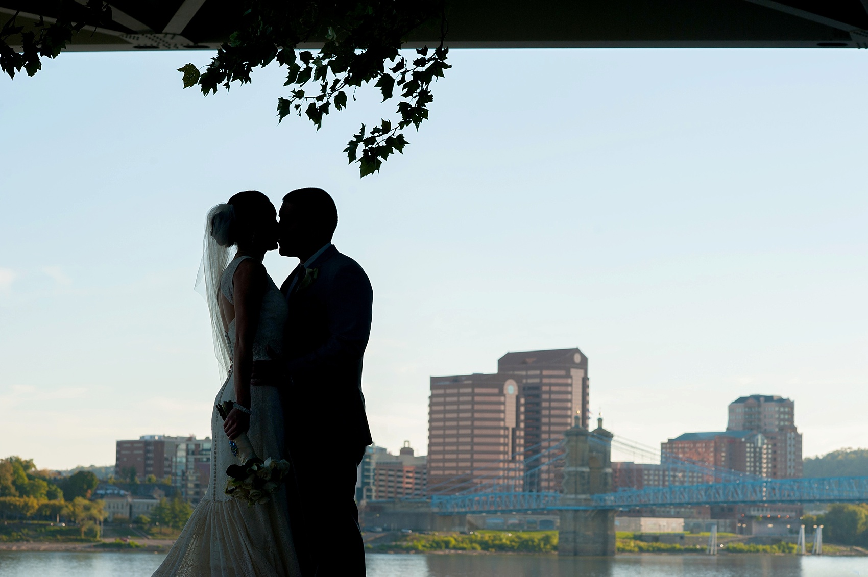 Portraits at Sawyer Point for downtown Cincinnati, Ohio wedding at The Center. Photos by Mikkel Paige Photography.