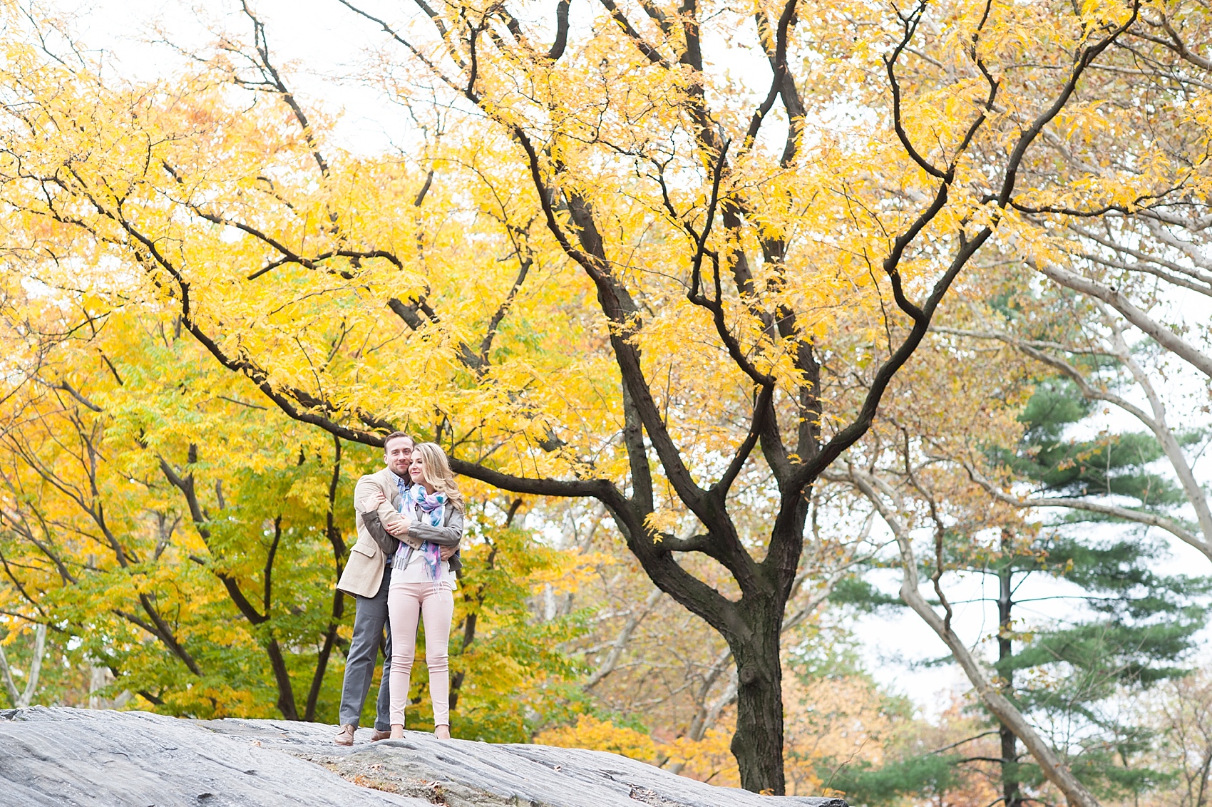 Central Park fall engagement photos in NYC by New York City wedding photographer, Mikkel Paige Photography. 