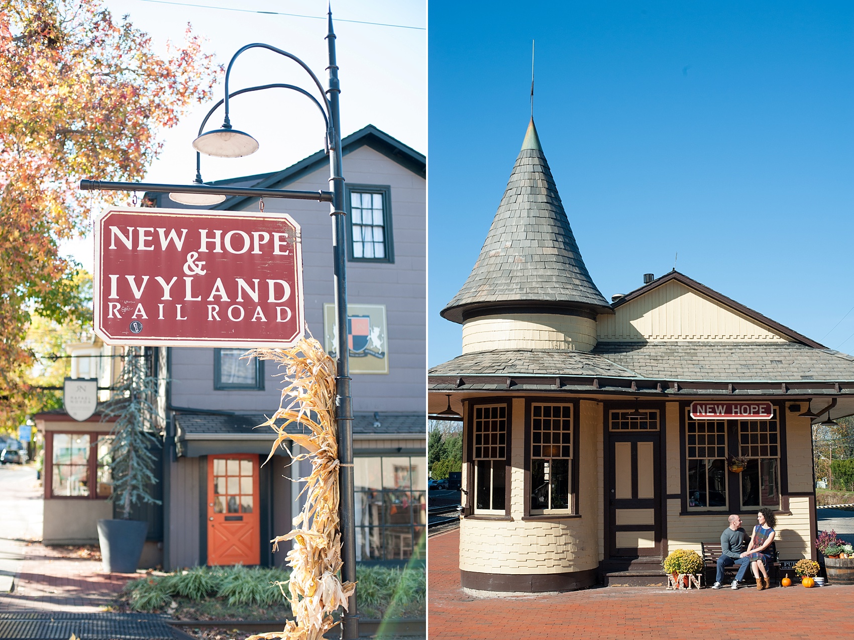 New Hope PA Train Station Engagement Session Photos New Hope PA Train Station Engagement Session Photos
