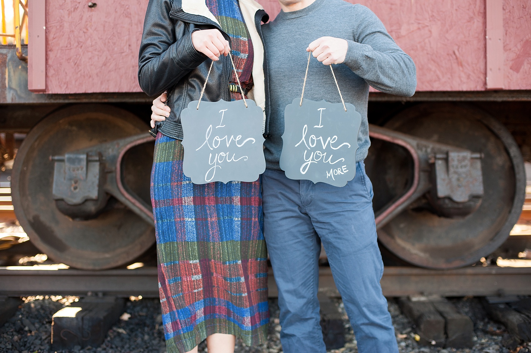 New Hope, PA historic train station engagement session. Photos by Mikkel Paige Photography. 