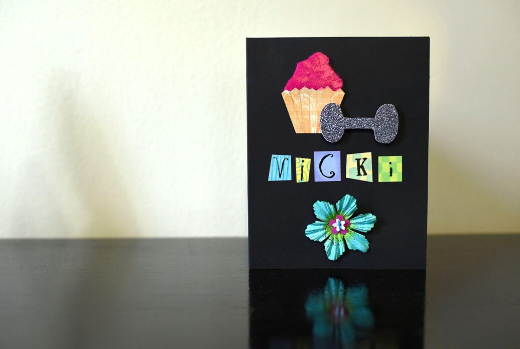 Personal trainer fitness cupcake birthday card created by NYC and Raleigh wedding photographer Mikkel Paige.