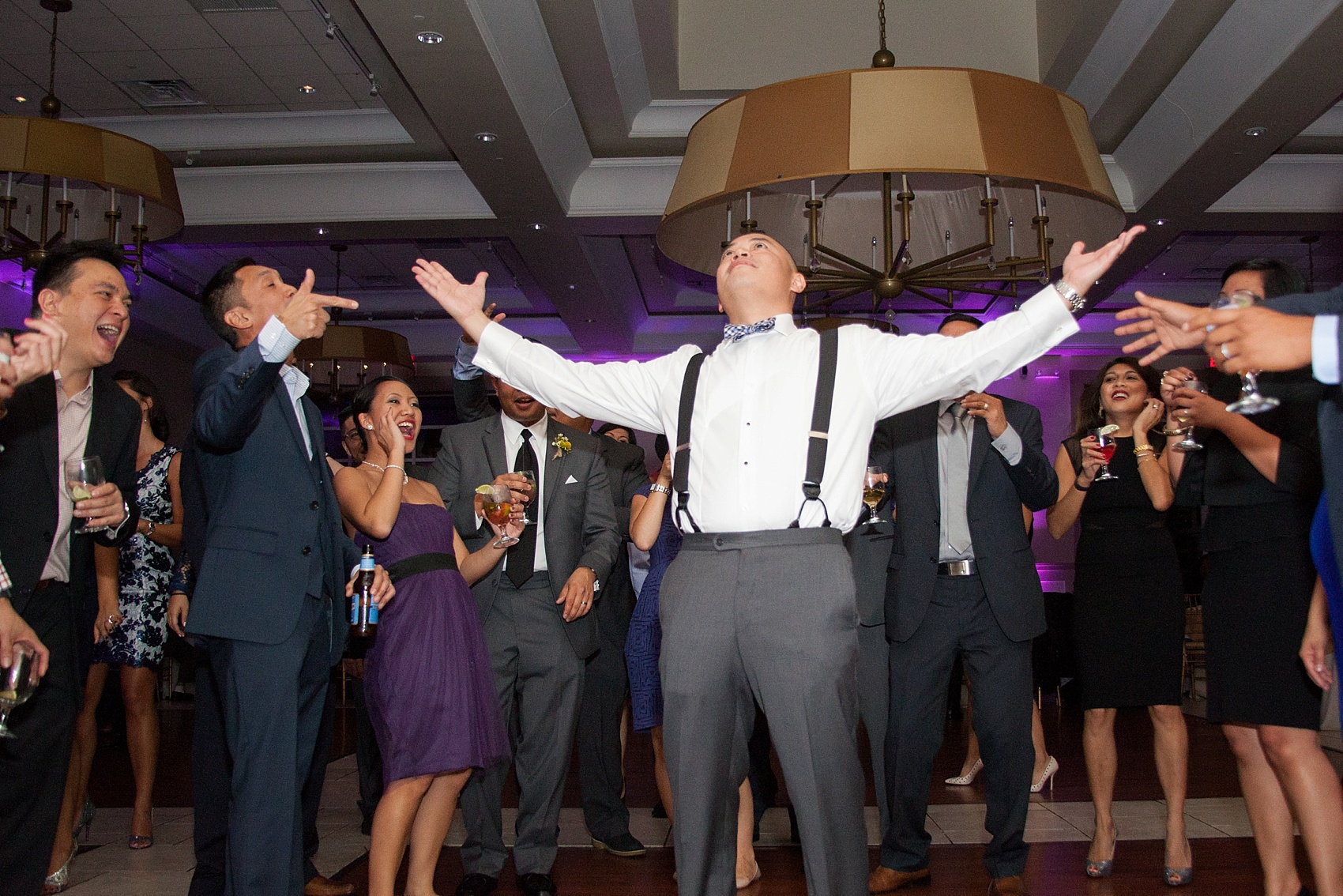 Groom on the dance floor! Stonehouse at Stirling Ridge fall wedding. Photos by Mikkel Paige Photography, New Jersey wedding photographer.
