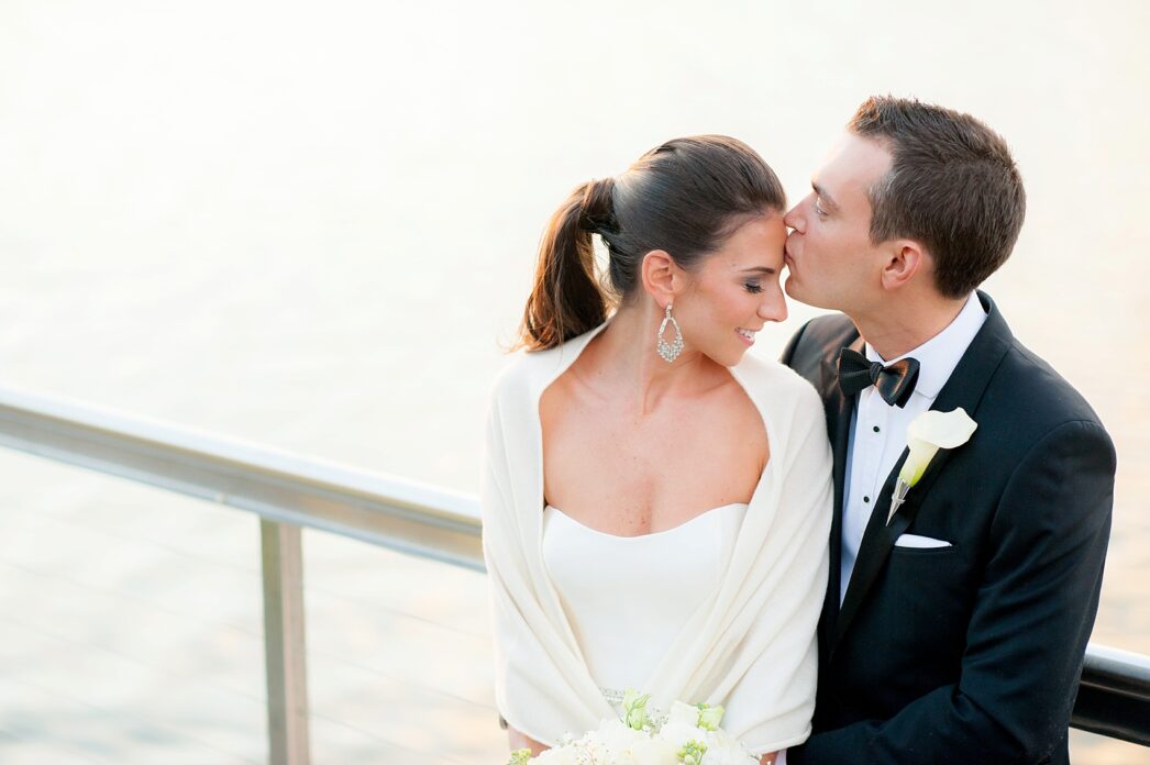 Harbor Club wedding on Long Island with Mikkel Paige Photography. Bride in Amsale for her New Year's Eve, waterfront wedding.