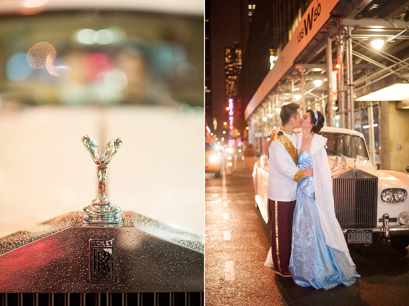 Classic Rolls Royce for a Disney Cinderella proposal at Le Bernadin captured by Mikkel Paige, New York City wedding photographer. Coordination by Brilliant Event Planning.