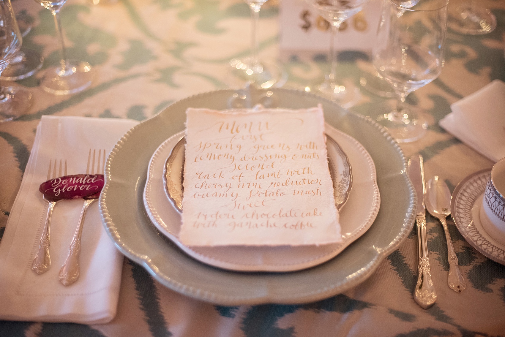 Raleigh North Carolina wedding photographer Mikkel Paige visits Merrimon-Wynne bridal event, featuring Party Reflections rentals and calligraphy by One and Only. 