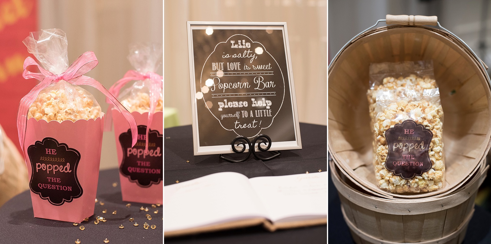 Photo by Mikkel Paige, Raleigh wedding photographer of Jimmy's Golden Gourmet Popcorn in North Carolina, at the Renaissance North Hills wedding show.