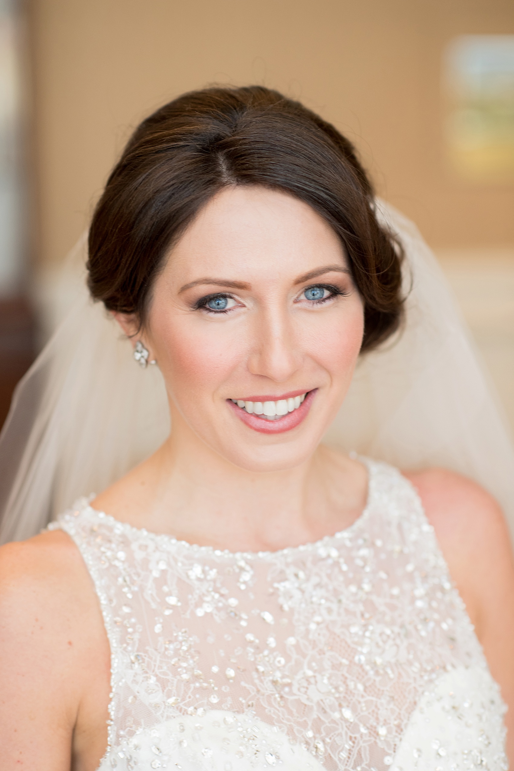 Washington, DC wedding photos by Mikkel Paige. The bride poses for a portrait at The Ritz Carlton, Pentagon City.