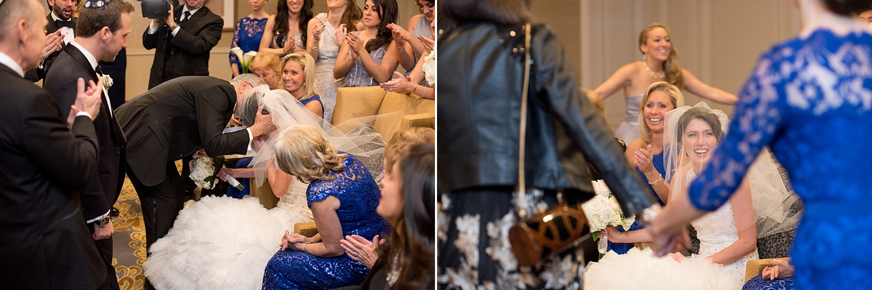 Washington, DC wedding photos by Mikkel Paige. The bride at her Jewish ceremony bedekken at The Ritz Carlton, Pentagon City.