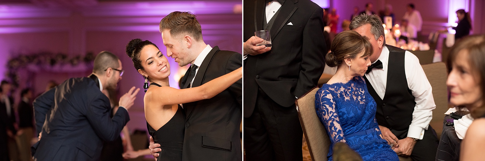 Washington, DC wedding photos by Mikkel Paige. Wedding guest on the dance floor at the Ritz Carlton, Pentagon City.