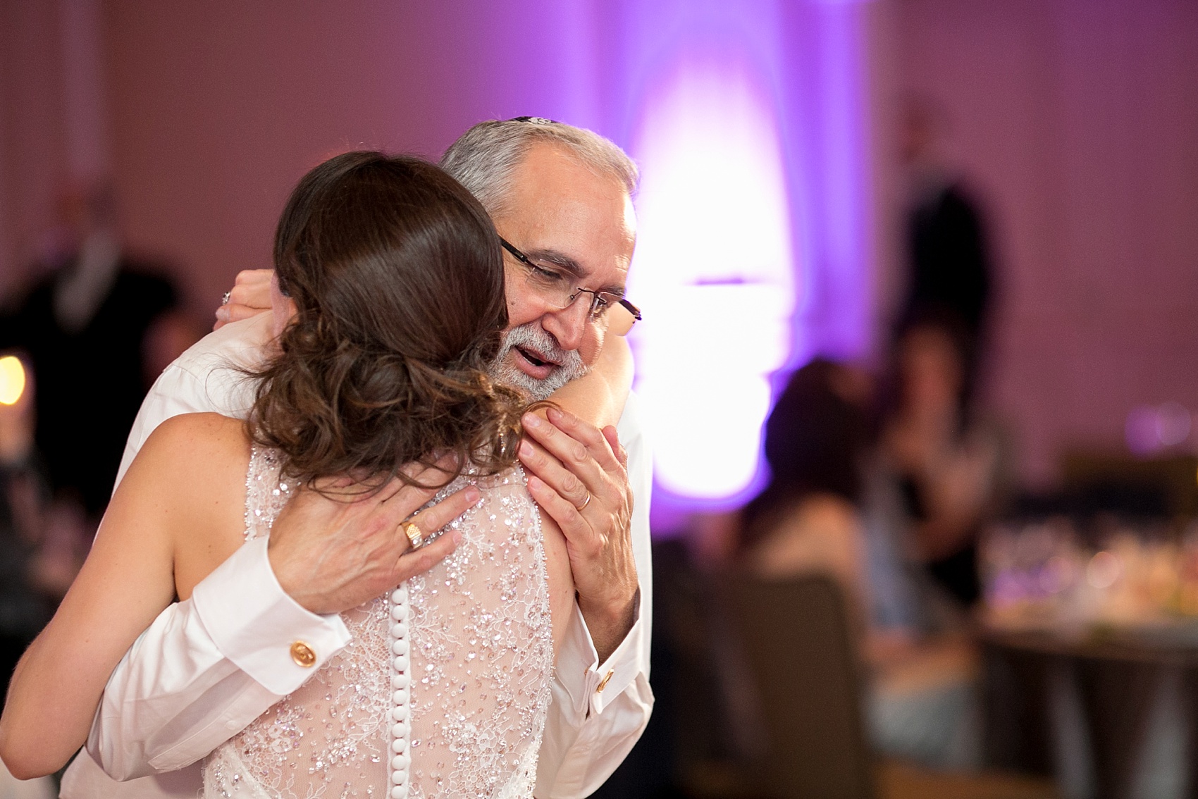 Washington, DC wedding photos by Mikkel Paige. The bride and her dad for a father daughter dance at The Ritz Carlton, Pentagon City.