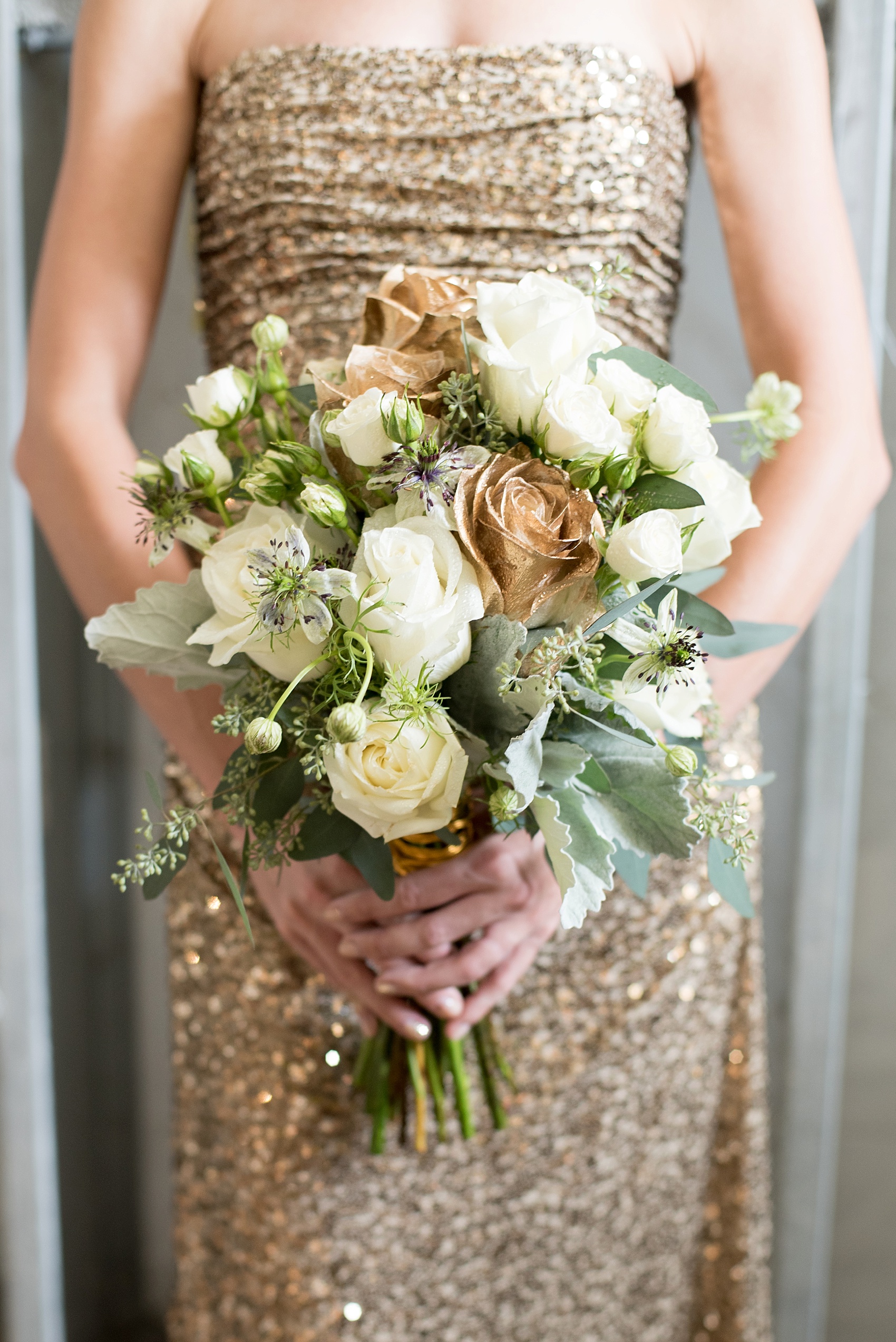 bouquet for black dress