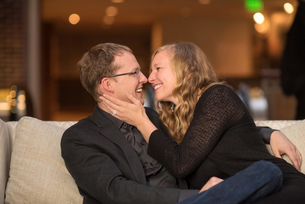 Raleigh wedding photographer, Mikkel Paige Photography, captures downtown #proposal at the Sheraton hotel.