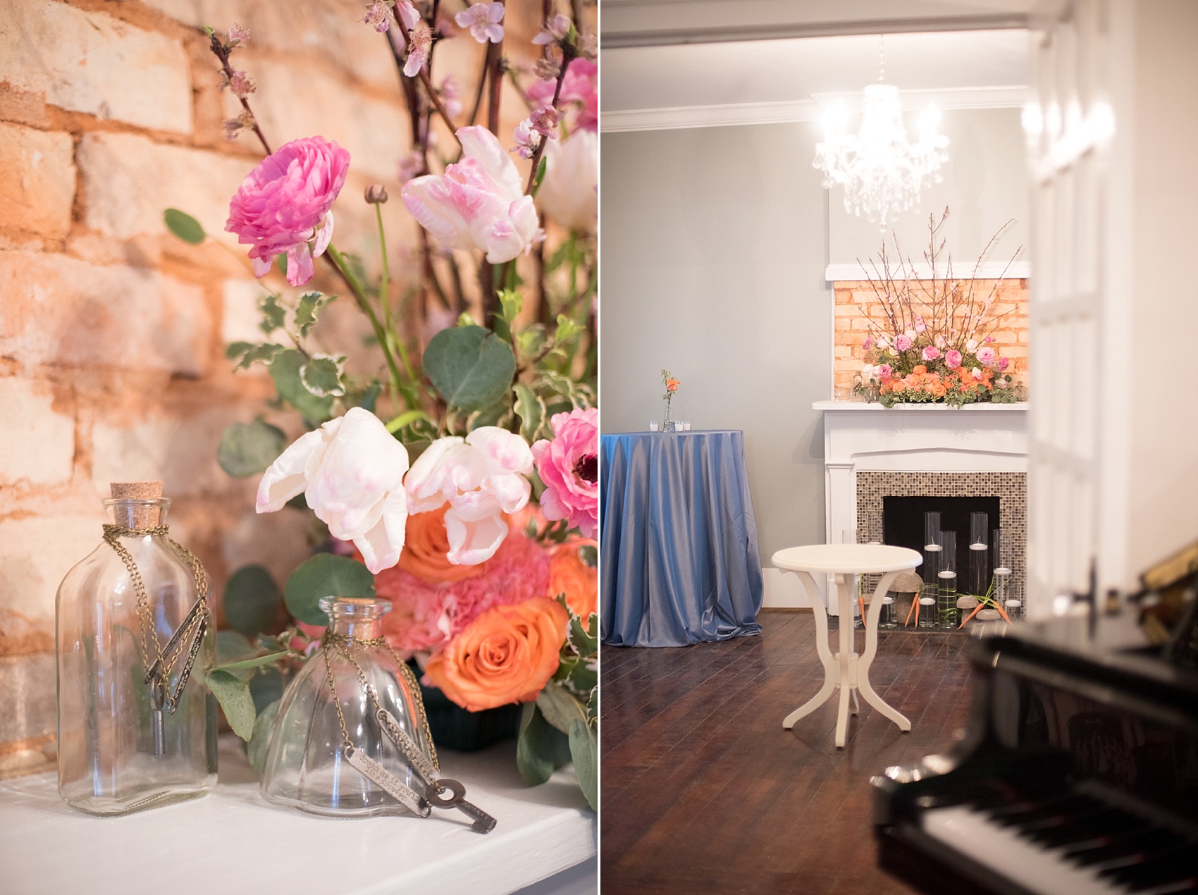 Raleigh wedding photographer Mikkel Paige captures Mim's House opening night, with an Alice in Wonderland theme and floral arrangements by Eclectic Sage.