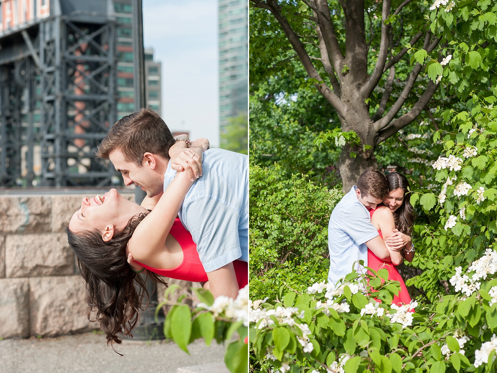 Long Island City waterfront engagement session at Gantry State Park by Mikkel Paige Photography, NYC wedding photographer.