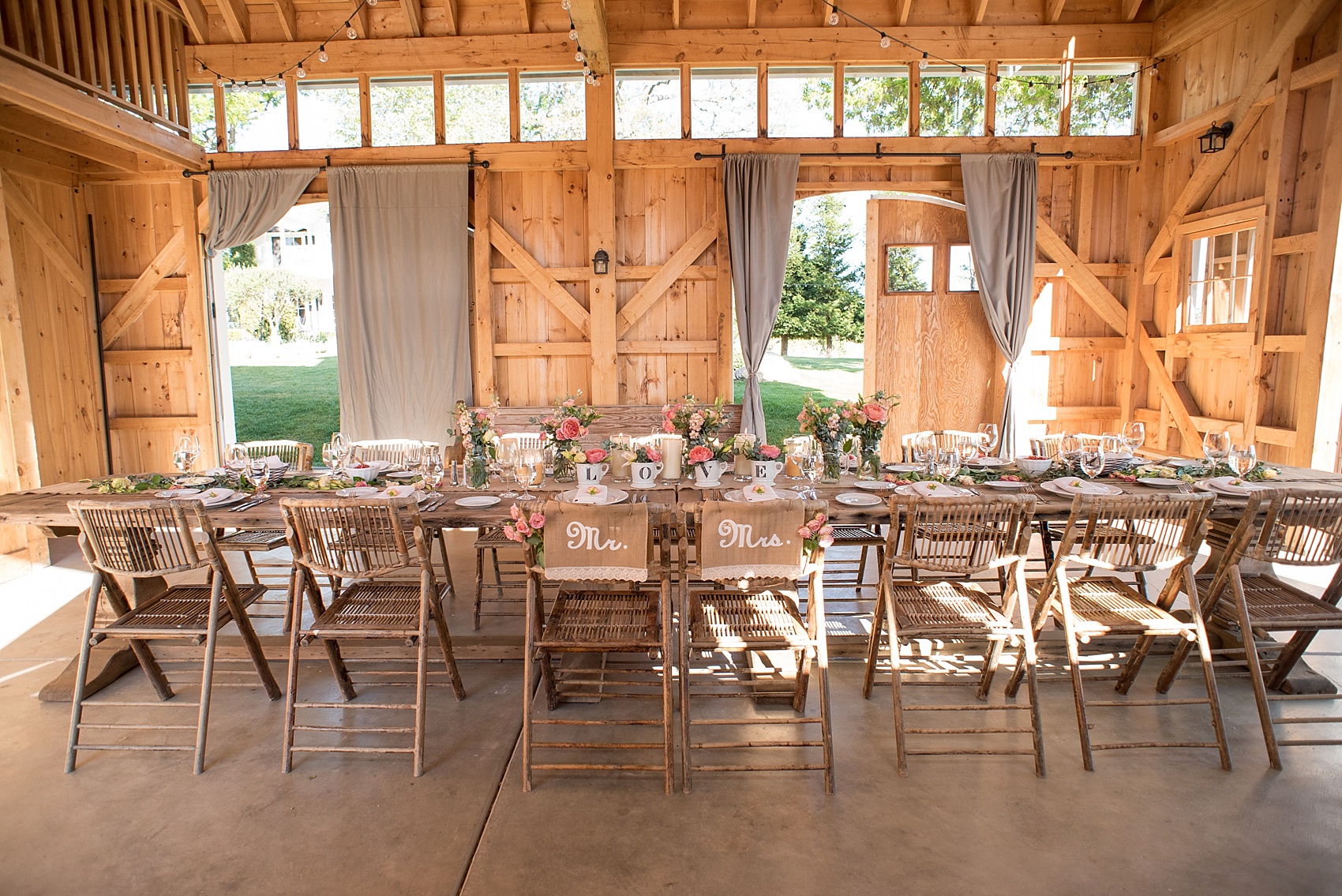 Spring vineyard elopement with barn reception and farm table. Photos by Mikkel Paige, destination wedding photographer. Held at HammerSky Vineyard, south of San Francisco. 