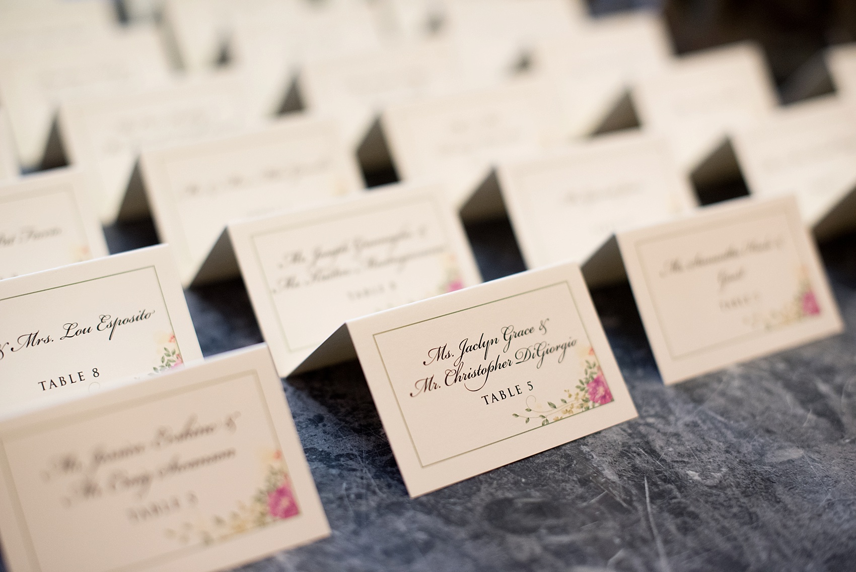 Skylands Manor wedding escort card table. Images by Mikkel Paige Photography, NJ wedding photographer.