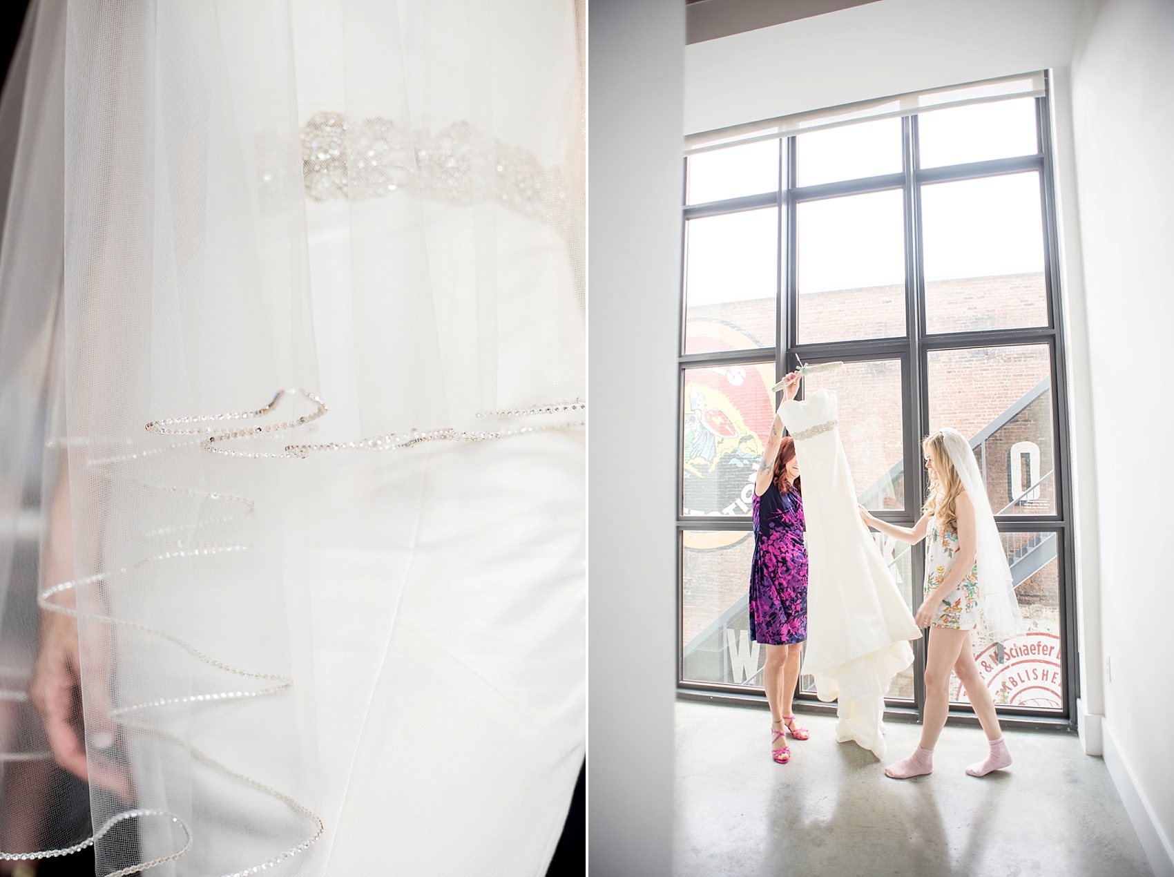 Bridal portraits and getting ready at the Wythe Hotel in Williamsburg, Brooklyn. Images by Mikkel Paige Photography.