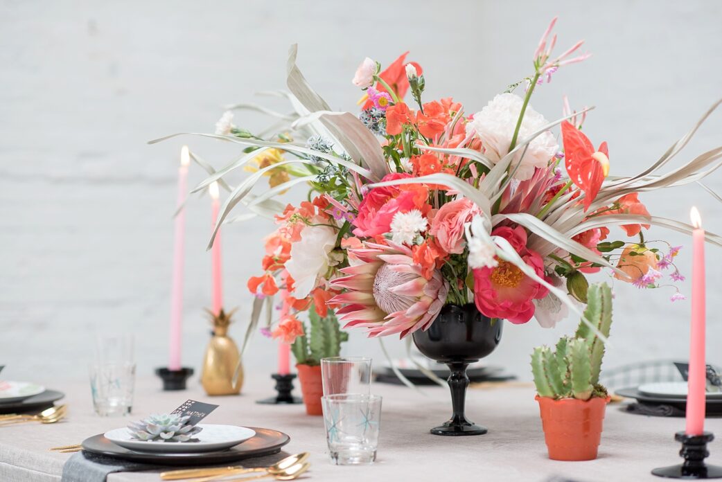 Palm Springs inspired wedding ideas and boutonnieres by Sachi Rose Floral Designs. Photos by Mikkel Paige Photography, NYC photographer.