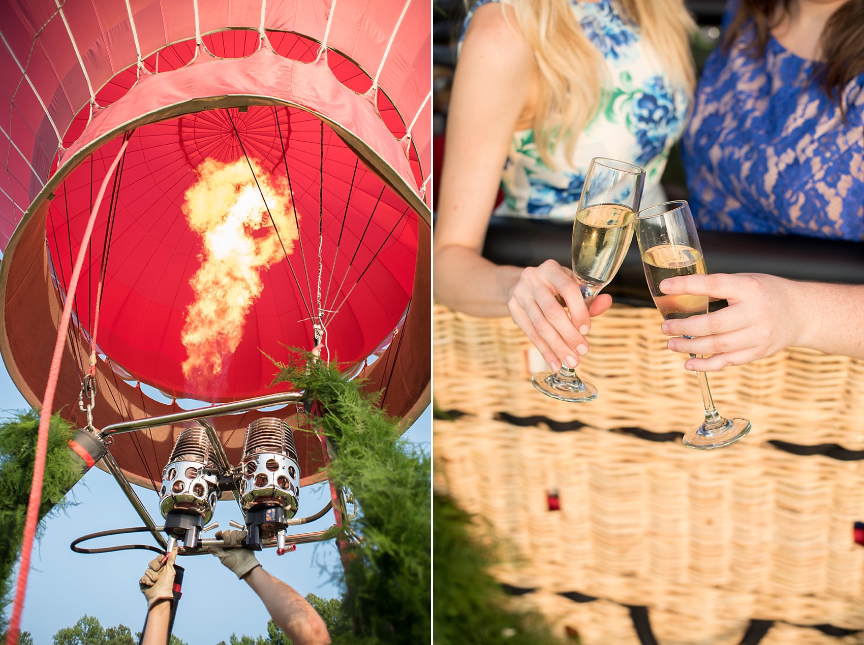 Bennett Bunn Plantation hot air balloon flower field images by Mikkel Paige, Raleigh wedding photographer. Flowers by SE Floral Designs.