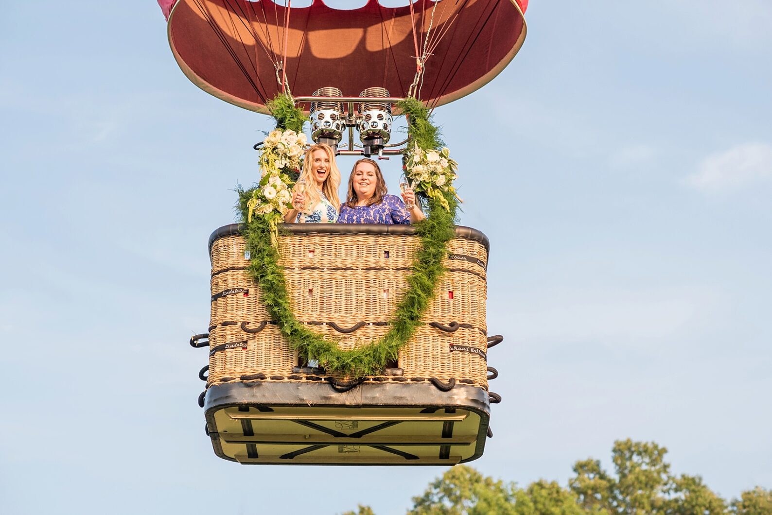 Bennett Bunn Plantation hot air balloon flower field images by Mikkel Paige, Raleigh wedding photographer. Flowers by SE Floral Designs.