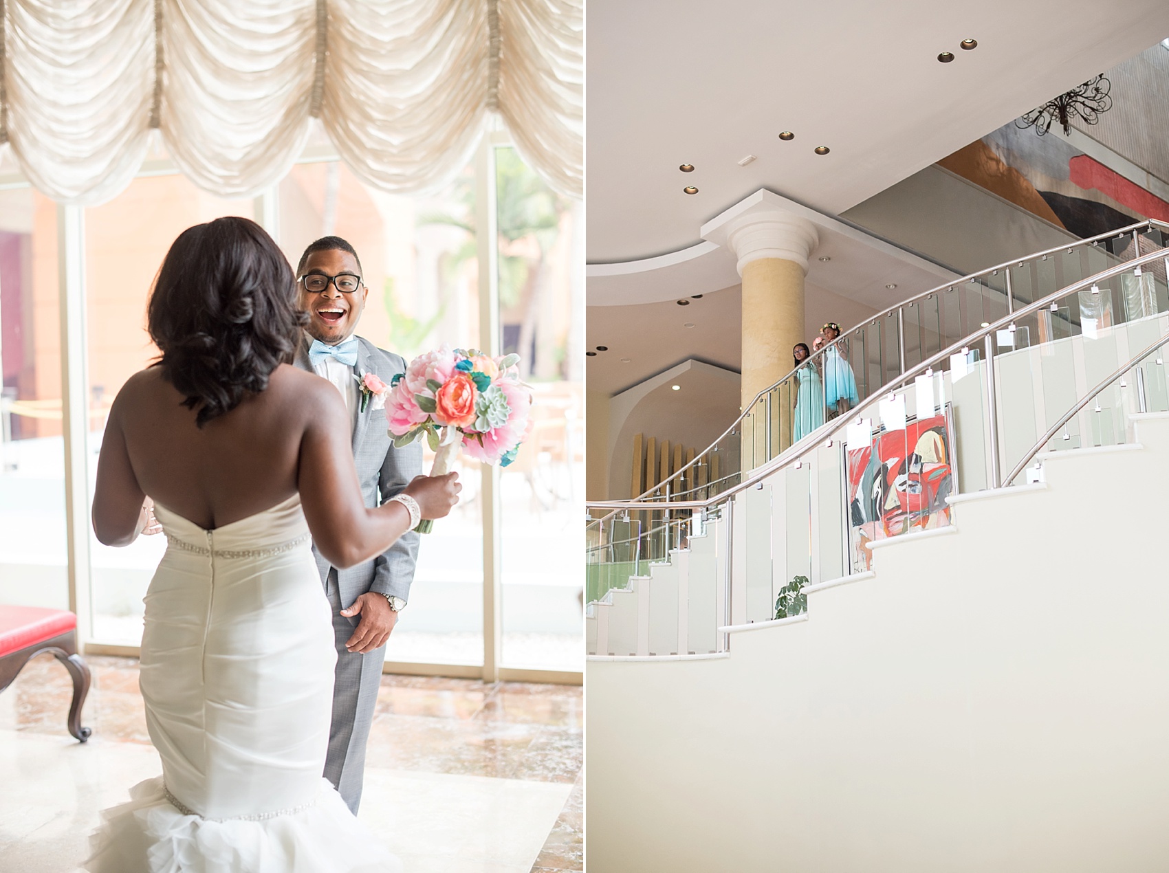 Iberostar Jamaica wedding photos, first look. Images by Mikkel Paige Photography.