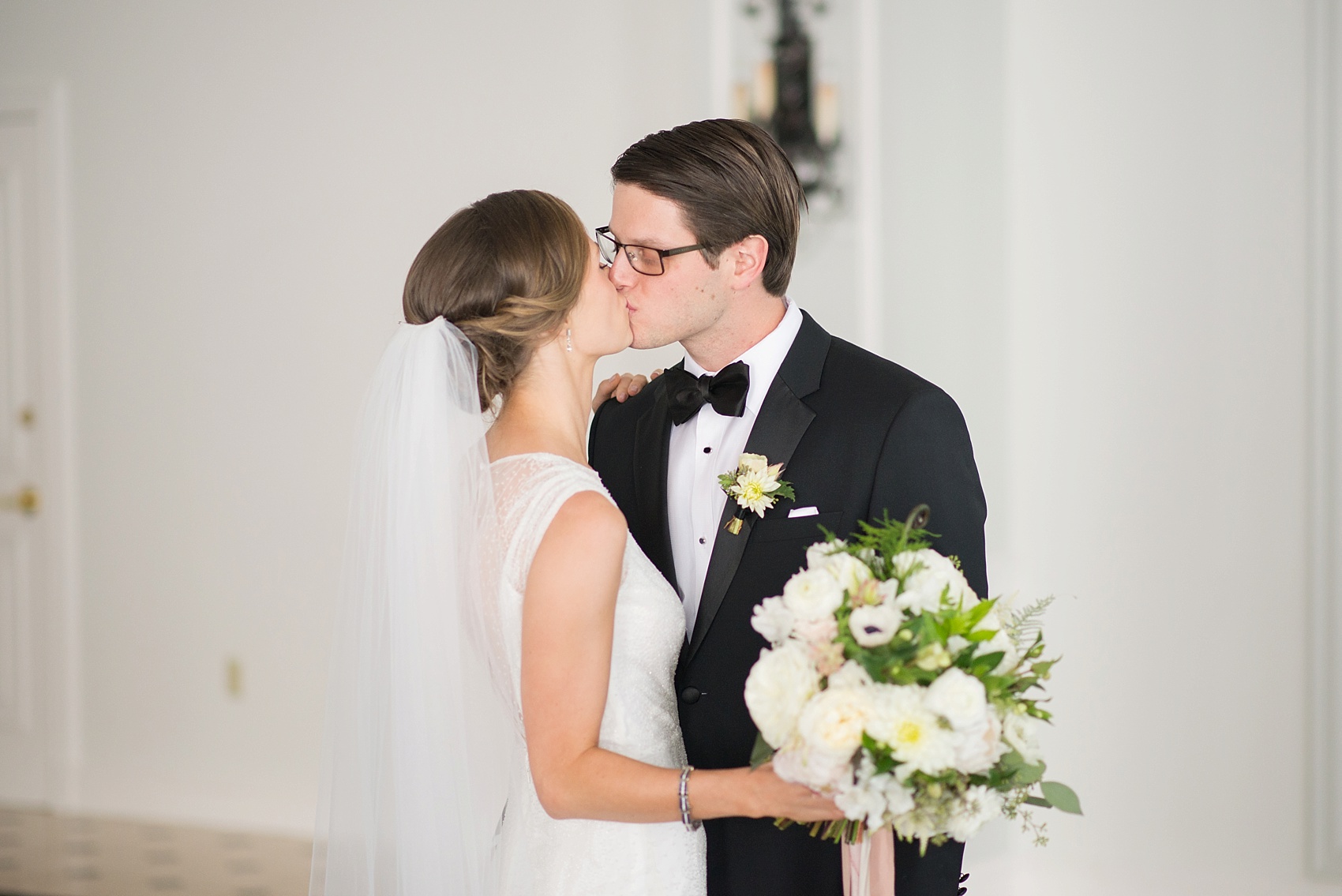 Pearl River Hilton first look wedding photos. Images by Mikkel Paige Photography, NYC wedding photographer.