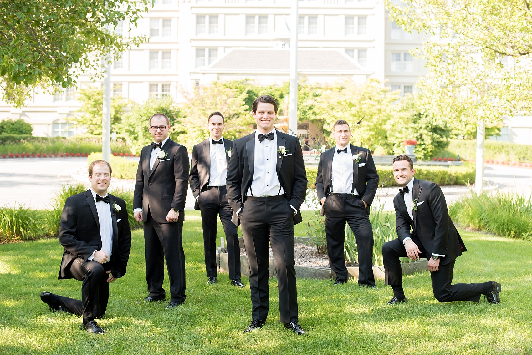 Pearl River Hilton groomsmen wedding photos. Images by Mikkel Paige Photography, NYC wedding photographer.