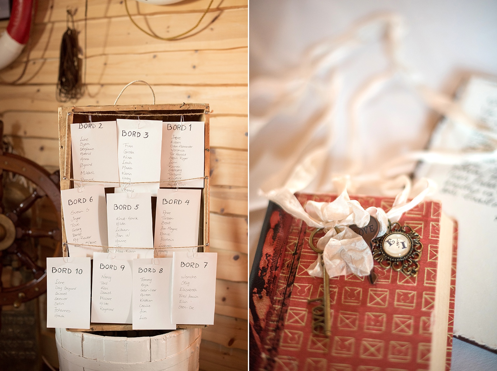 Norway wedding photos by Mikkel Paige Photography, destination wedding photographer. Journal guest book and seating chart.