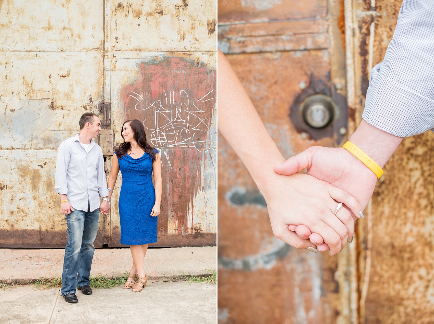 Downtown Raleigh urban industrial engagement photos by Mikkel Paige Photography.