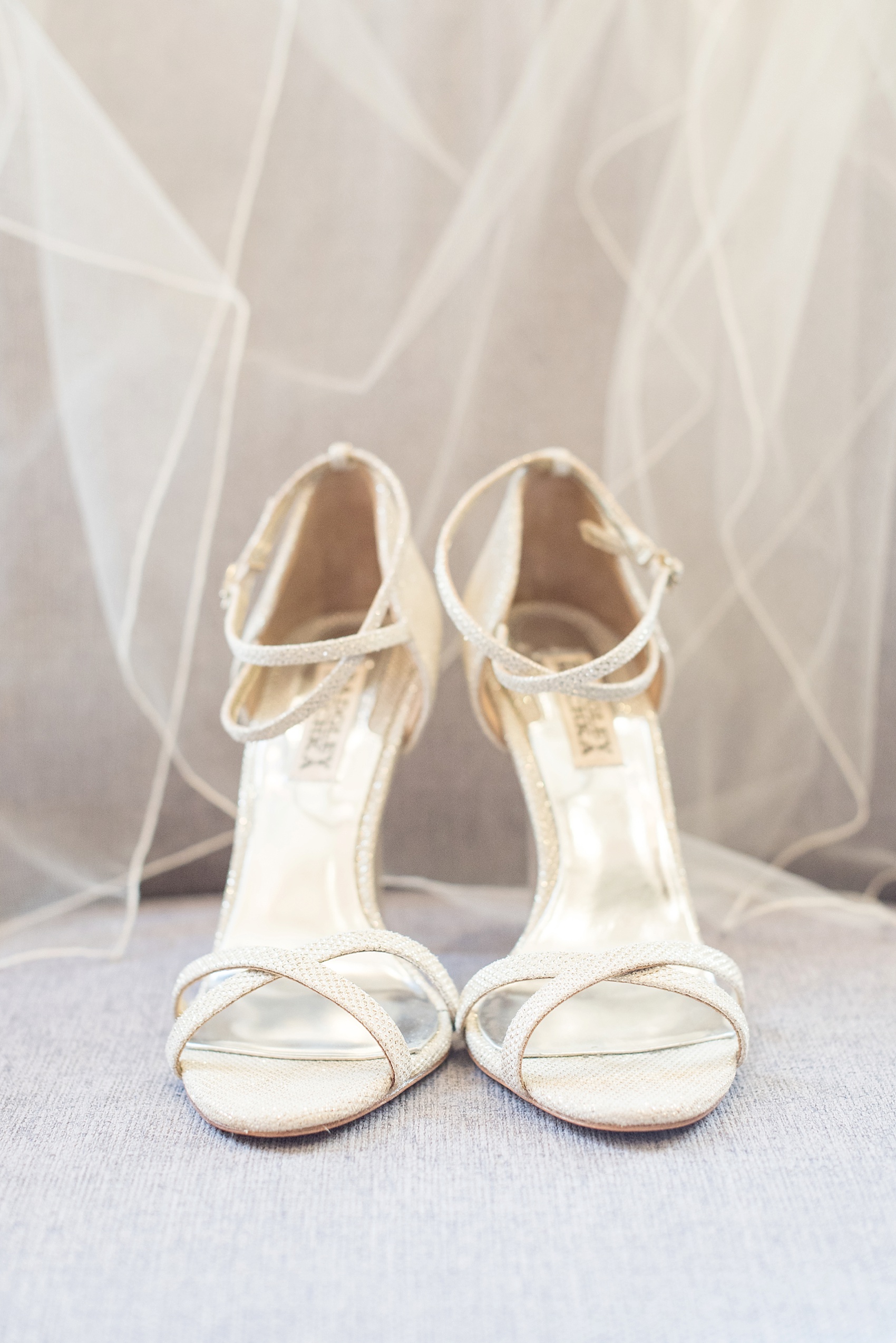 Connecticut Waveny House wedding photos by Mikkel Paige Photography. Strappy sparkle wedding day silver and gold heels.